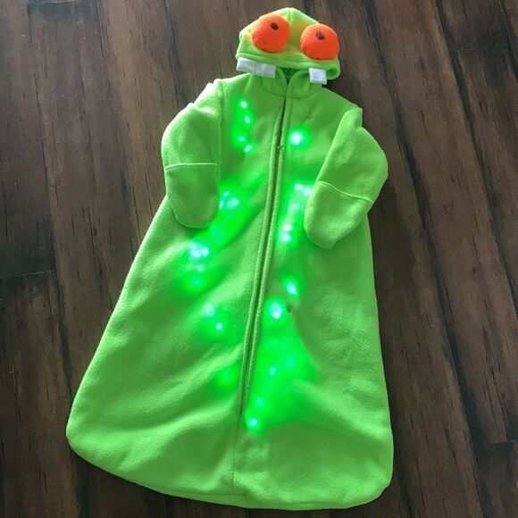 Handmade Fleece Monster Tree Frog LIGHT UP Halloween Costume 0-12 Months 🐸 - Picture 3 of 13